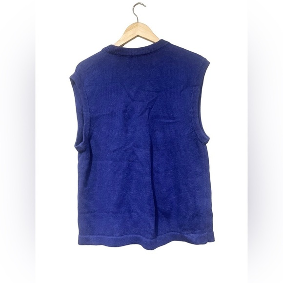 P Galli Designs Blue Embroidered Bling Vintage Vest Button Down Size Large - Picture 5 of 5